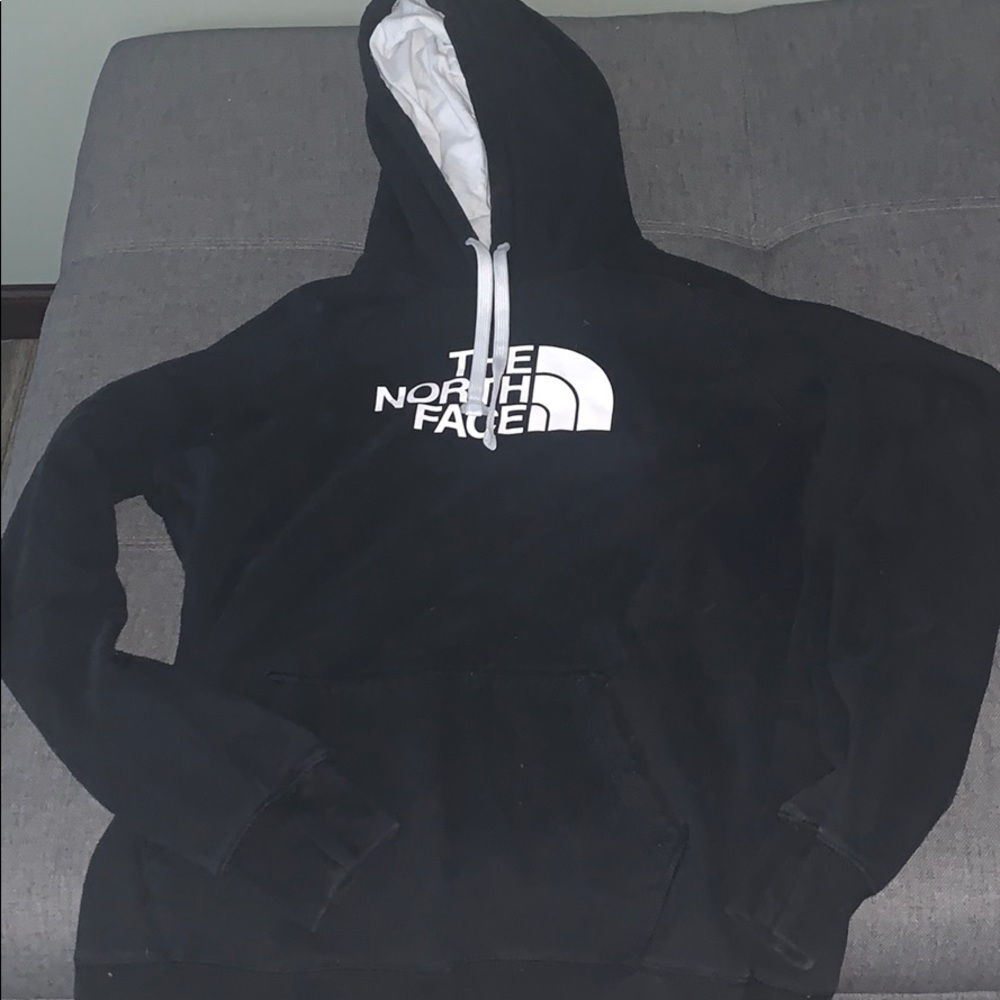Black and white North Face hoodie